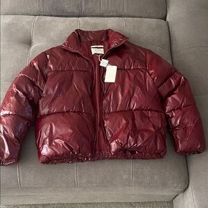 A New Day Deep Red/Burgundy Puffer Jacket